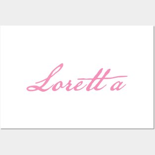 Loretta Typography Pink Script Posters and Art